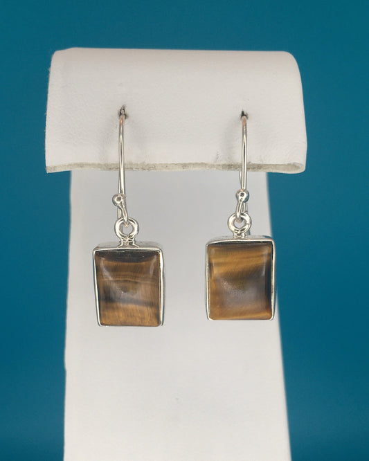 Tiger's Eye Sterling Silver Earrings