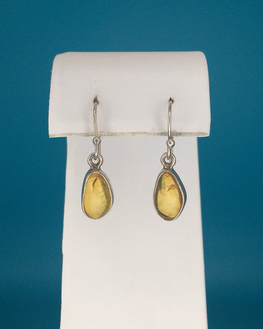 Amber Sterling Silver Earrings