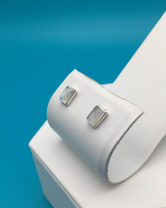 Moonstone Sterling Silver Stud Earrings