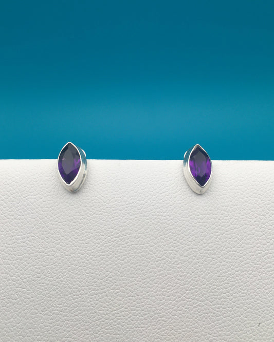 Amethyst Sterling Silver Stud Earrings