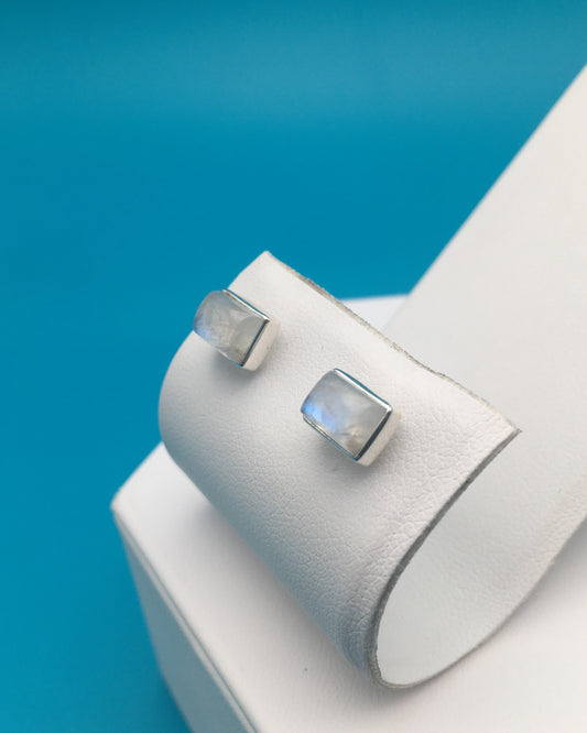 Moonstone Sterling Silver Stud Earrings