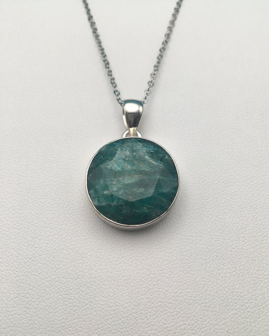 Emerald Sterling Silver Pendant