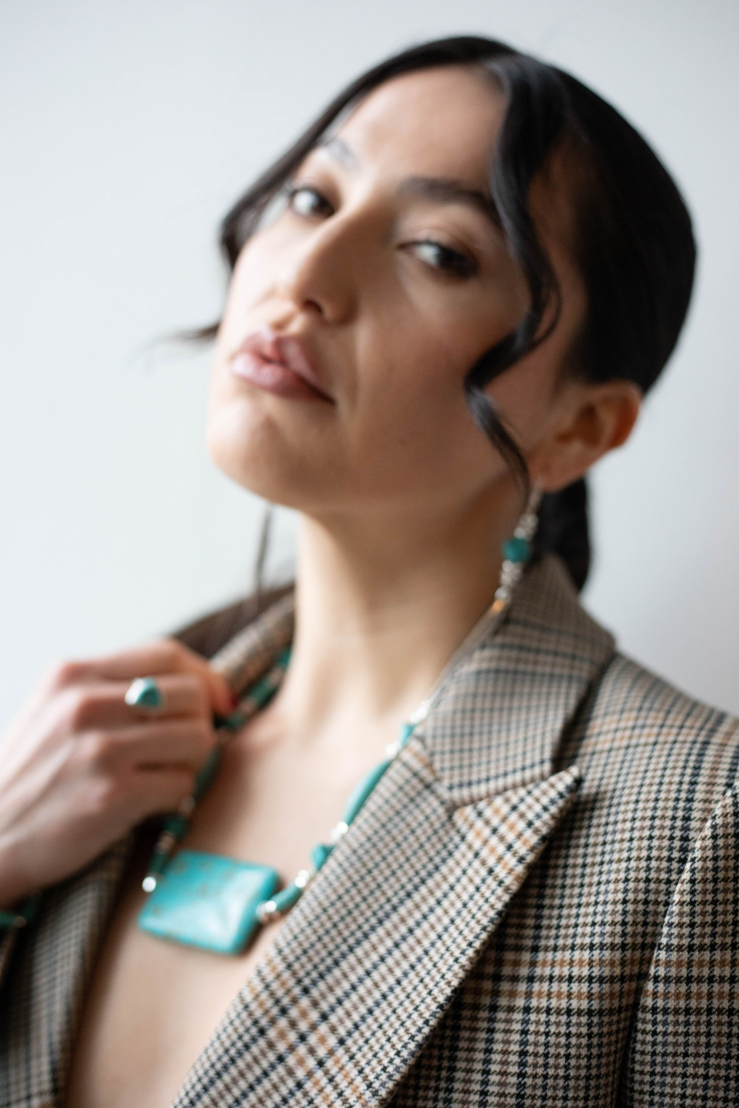 Turquoise necklace from Cree Jewelry Designer Hawk Lace