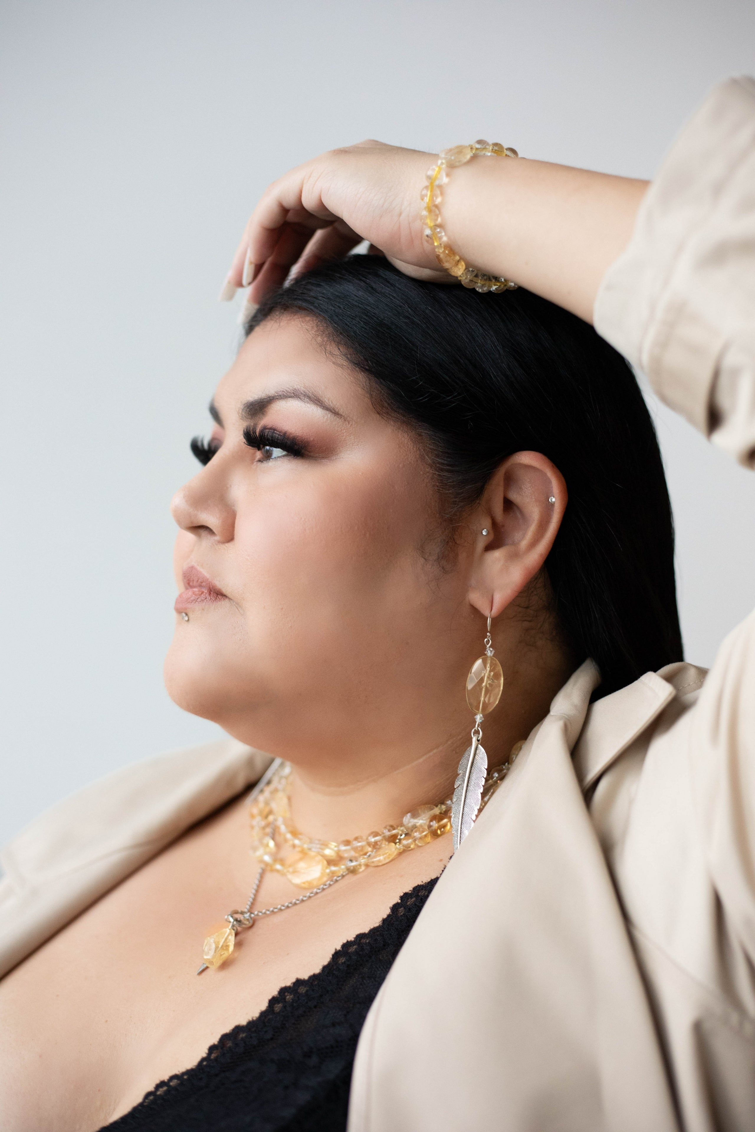 Luxury Crystal necklace from Indigenous Jewelry Designer Hawk Lace